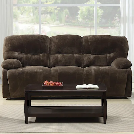 Casual Sofa with Pillow Arms and Power Recline